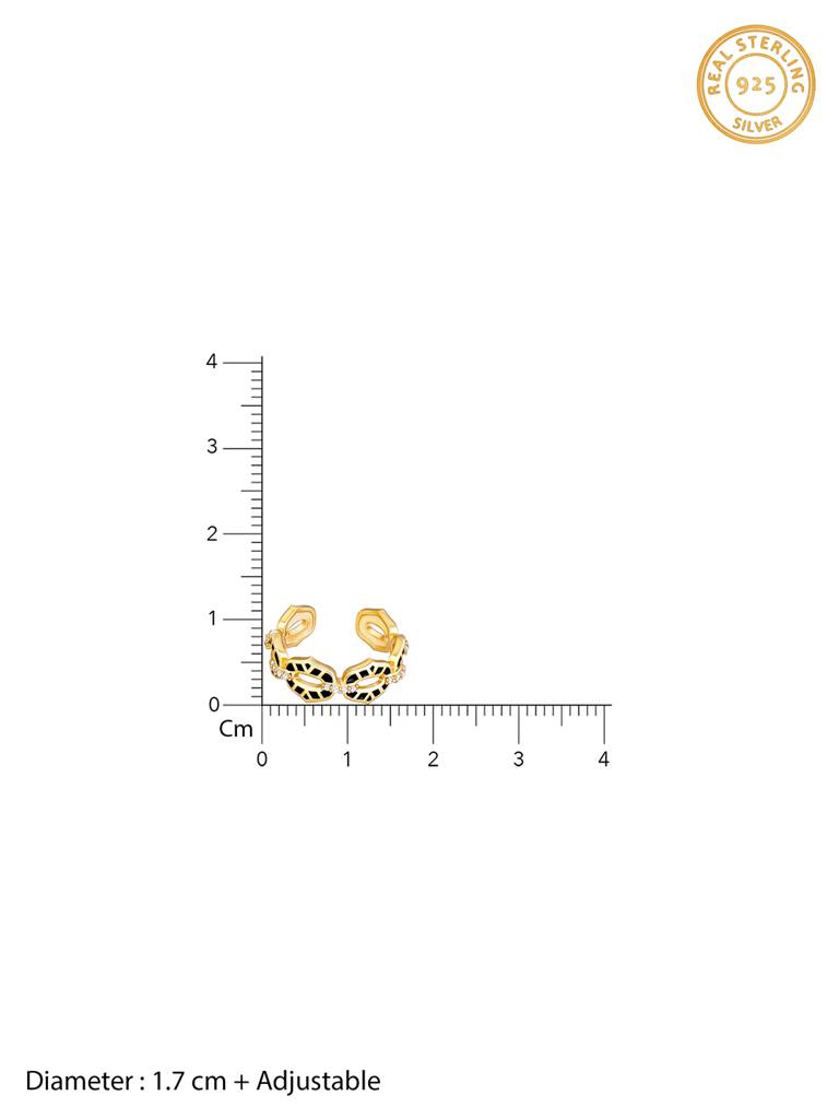 GIVA 925 Sterling Silver Golden Mughal Architecture Ring