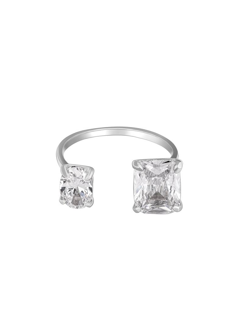GIVA 925 Sterling Silver Anushka Sharma Silver Zircon Together Forever Ring