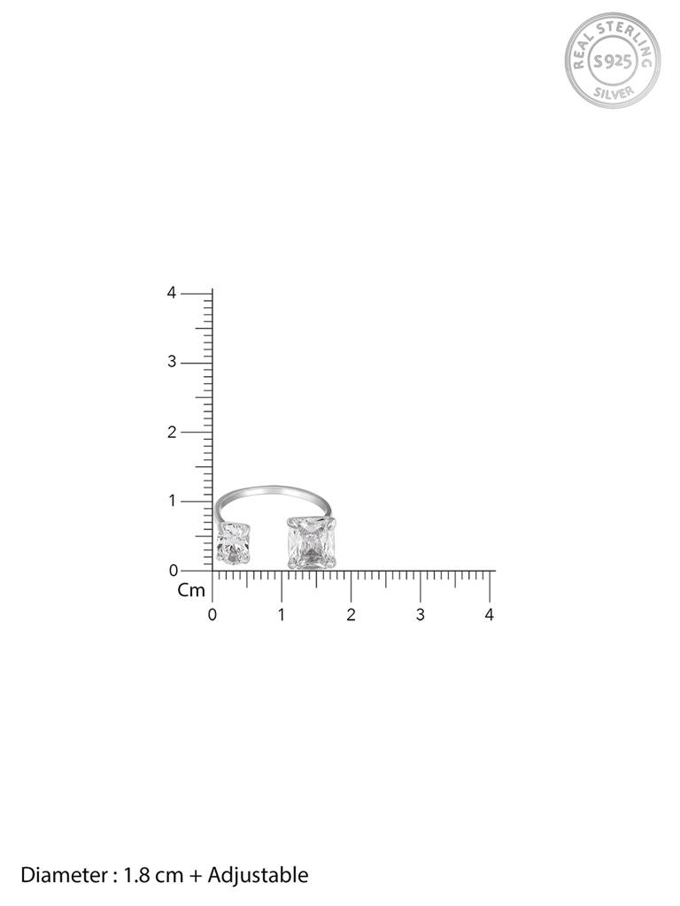 GIVA 925 Sterling Silver Anushka Sharma Silver Zircon Together Forever Ring