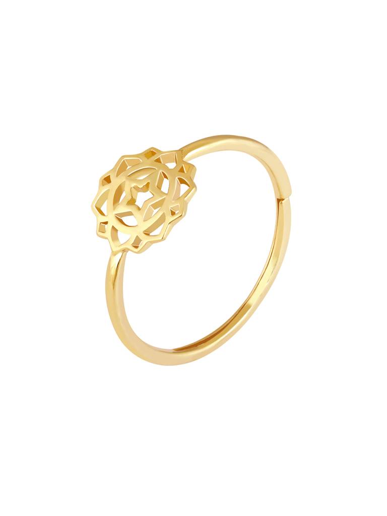 GIVA 925 Sterling Silver Golden Star Filigree Ring