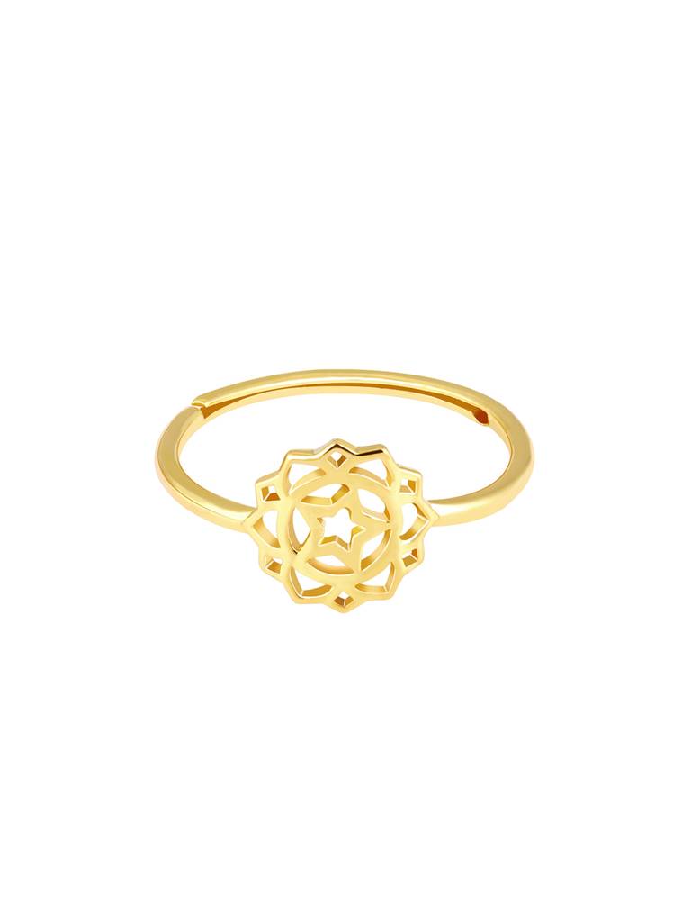 GIVA 925 Sterling Silver Golden Star Filigree Ring