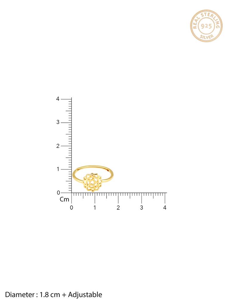 GIVA 925 Sterling Silver Golden Star Filigree Ring