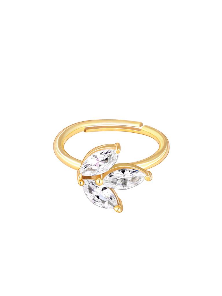 GIVA 925 Sterling Silver Golden Autumn Leaf Ring