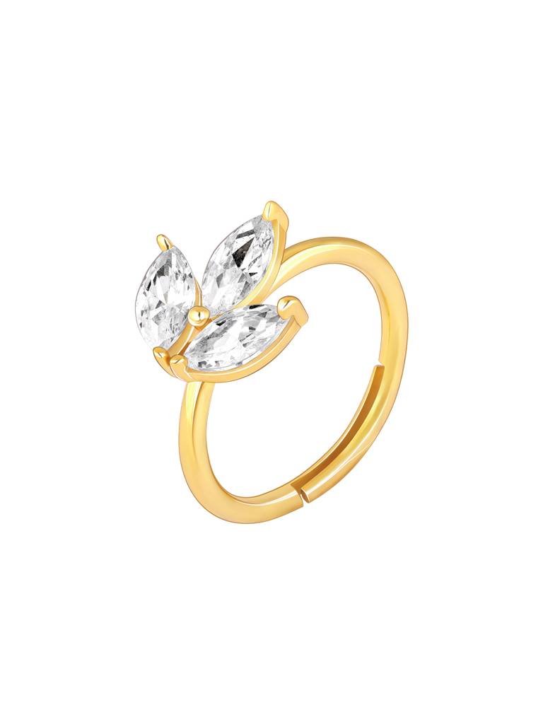 GIVA 925 Sterling Silver Golden Autumn Leaf Ring