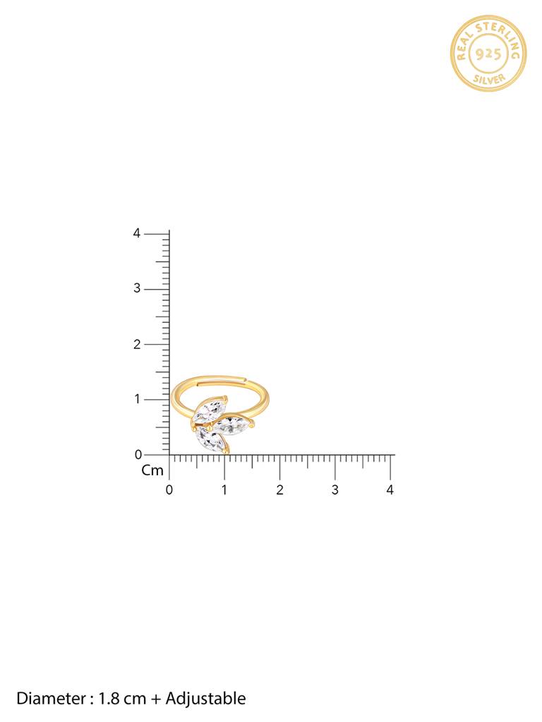 GIVA 925 Sterling Silver Golden Autumn Leaf Ring