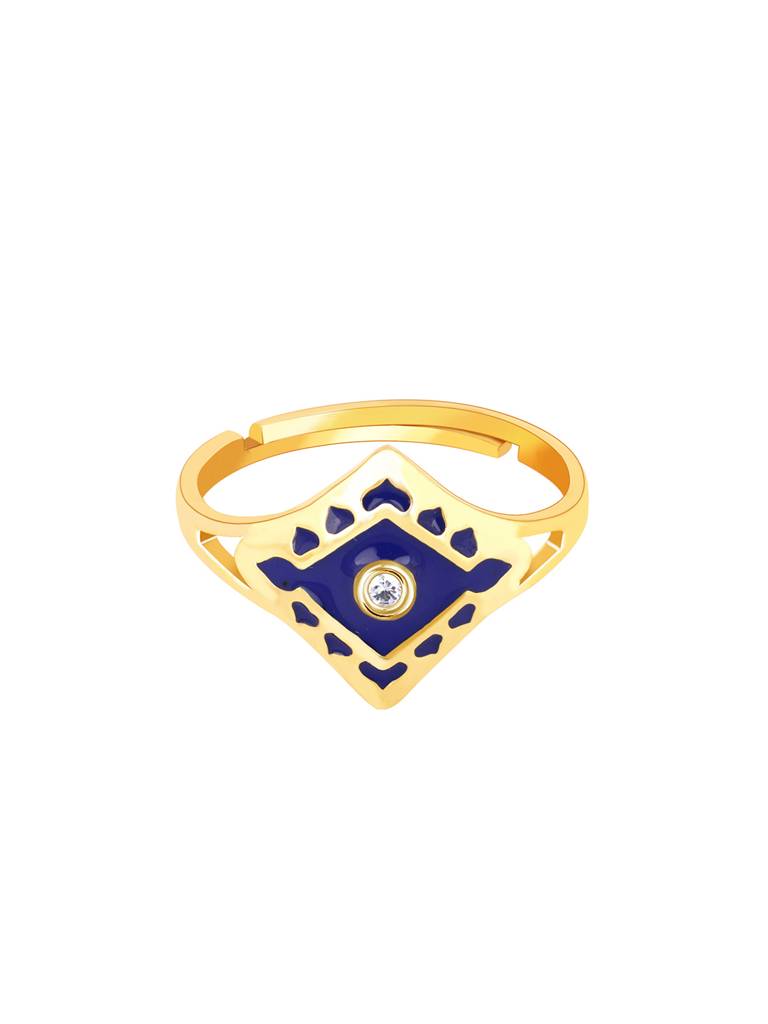 GIVA 925 Sterling Silver Golden Buckingham Palace Ring