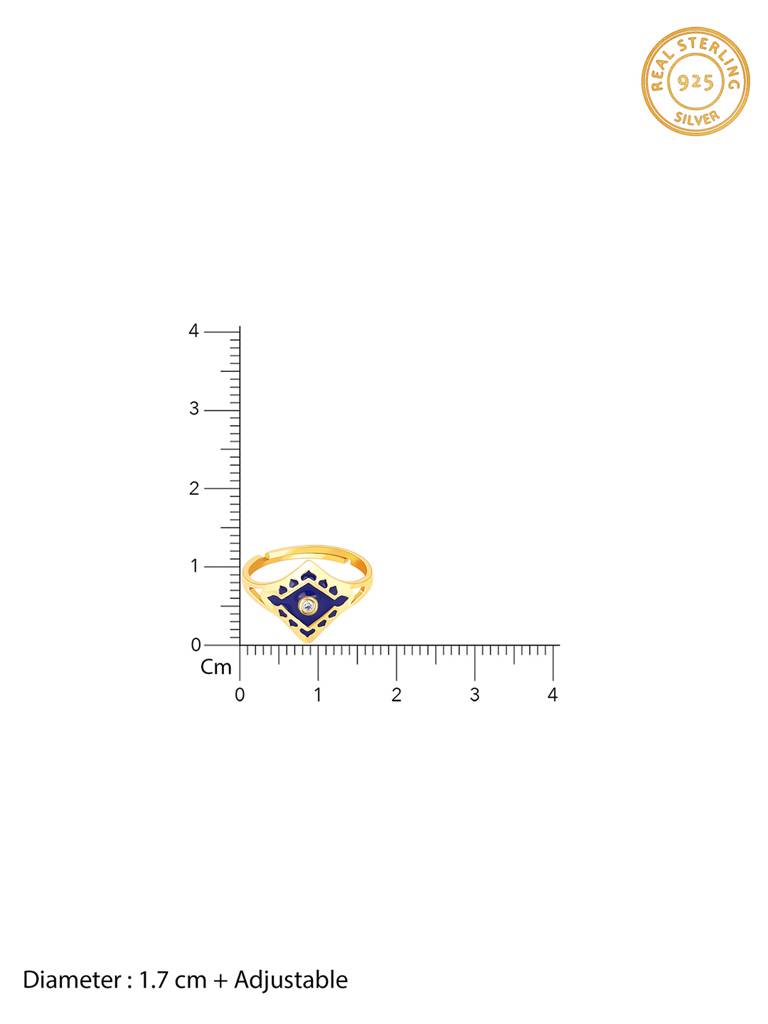 GIVA 925 Sterling Silver Golden Buckingham Palace Ring