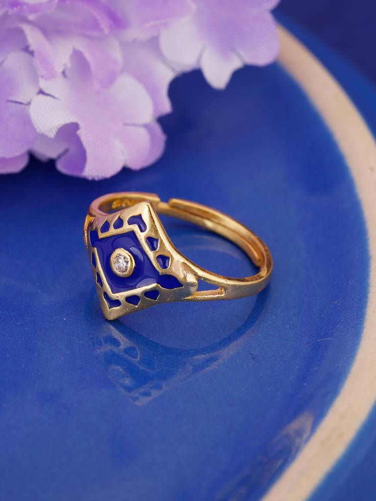 GIVA 925 Sterling Silver Golden Buckingham Palace Ring