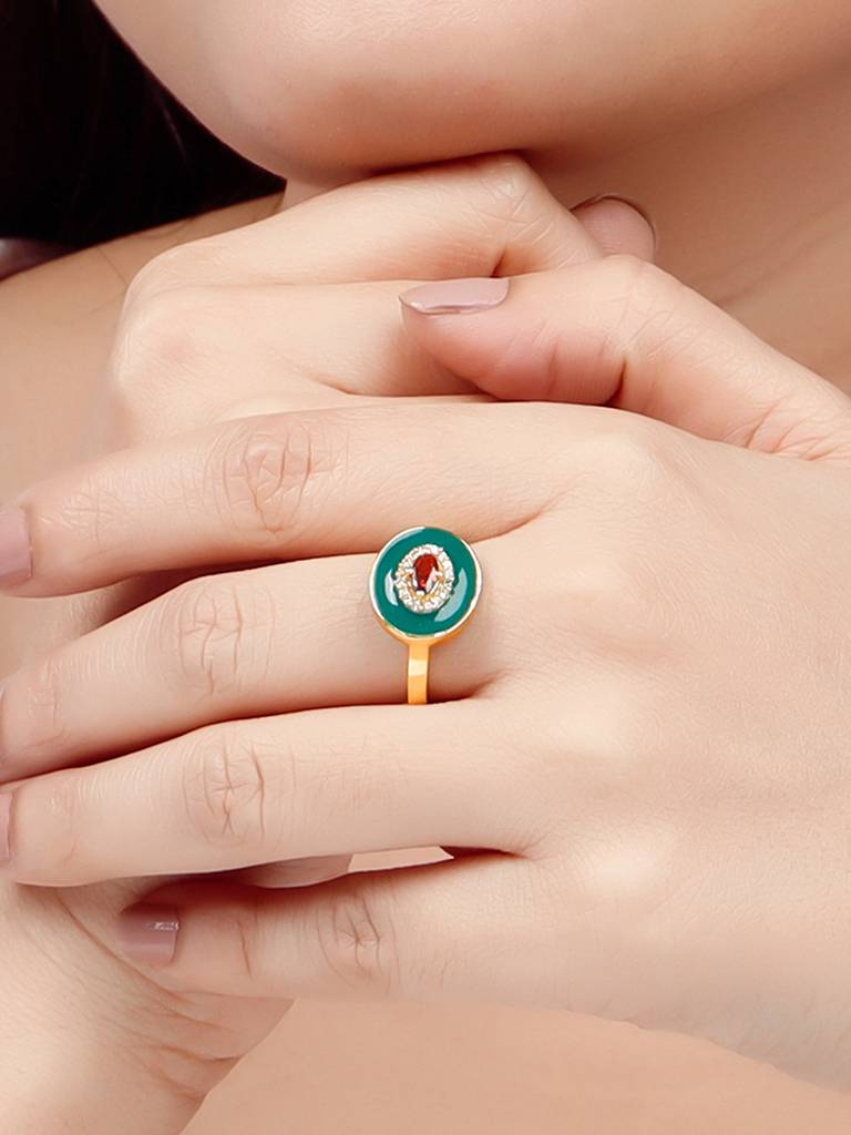 GIVA 925 Sterling Silver Golden St Peters Church Oval Ring
