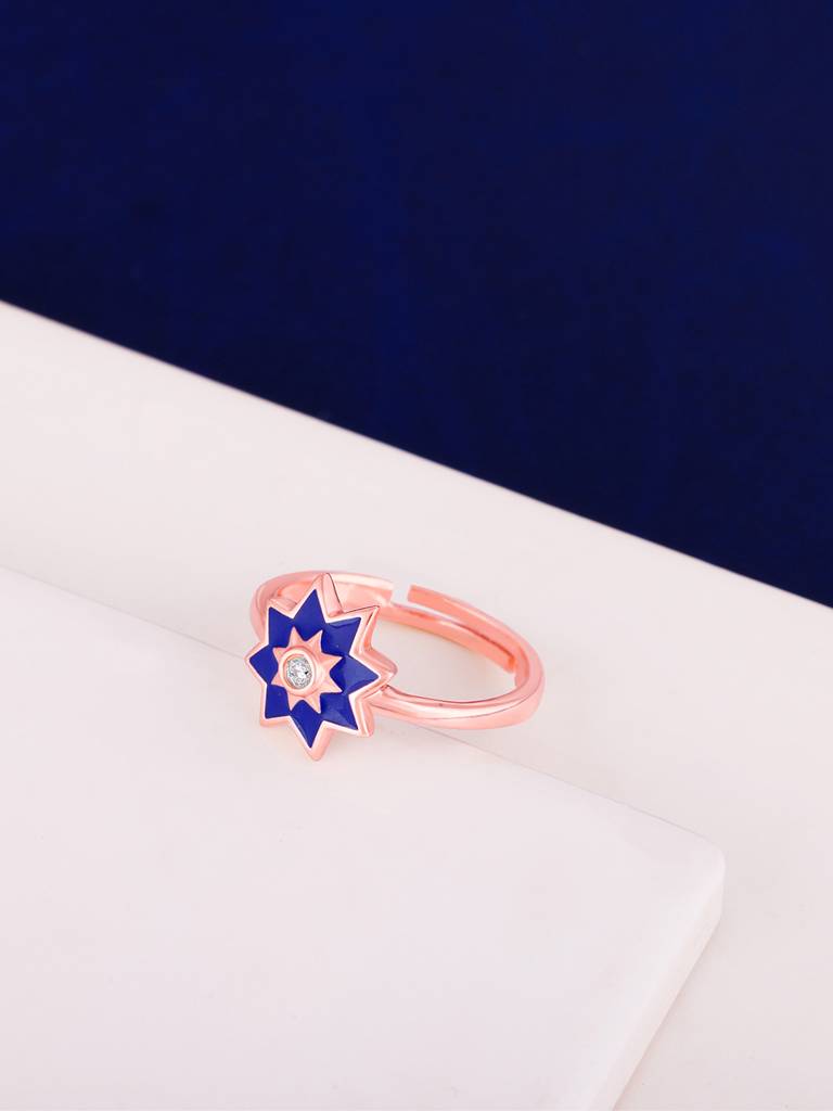 GIVA 925 Sterling Silver Rose Gold Mughal Architecture Ring