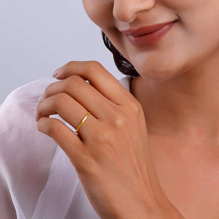 Giva 925 Silver Golden Nifty Ring,Adjustable |Gifts For Women And Girls | With Certificate : R0733