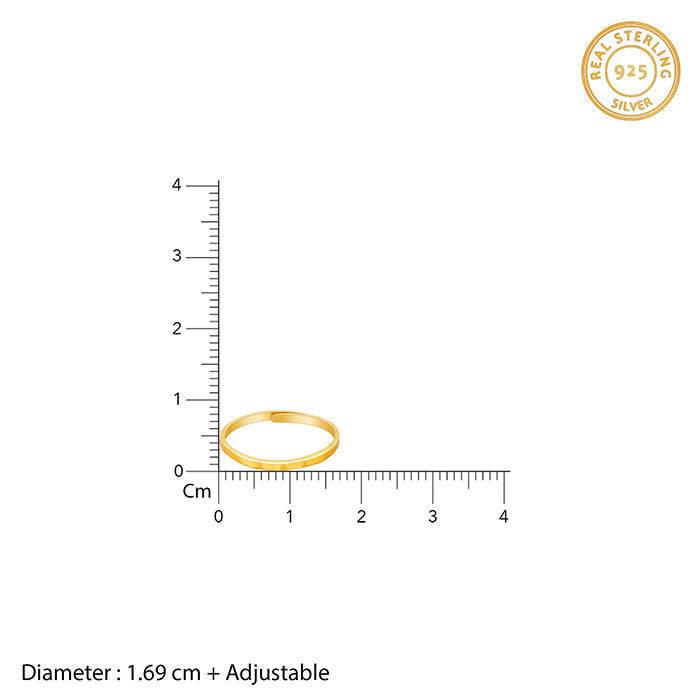 Giva 925 Silver Golden Nifty Ring,Adjustable |Gifts For Women And Girls | With Certificate : R0733