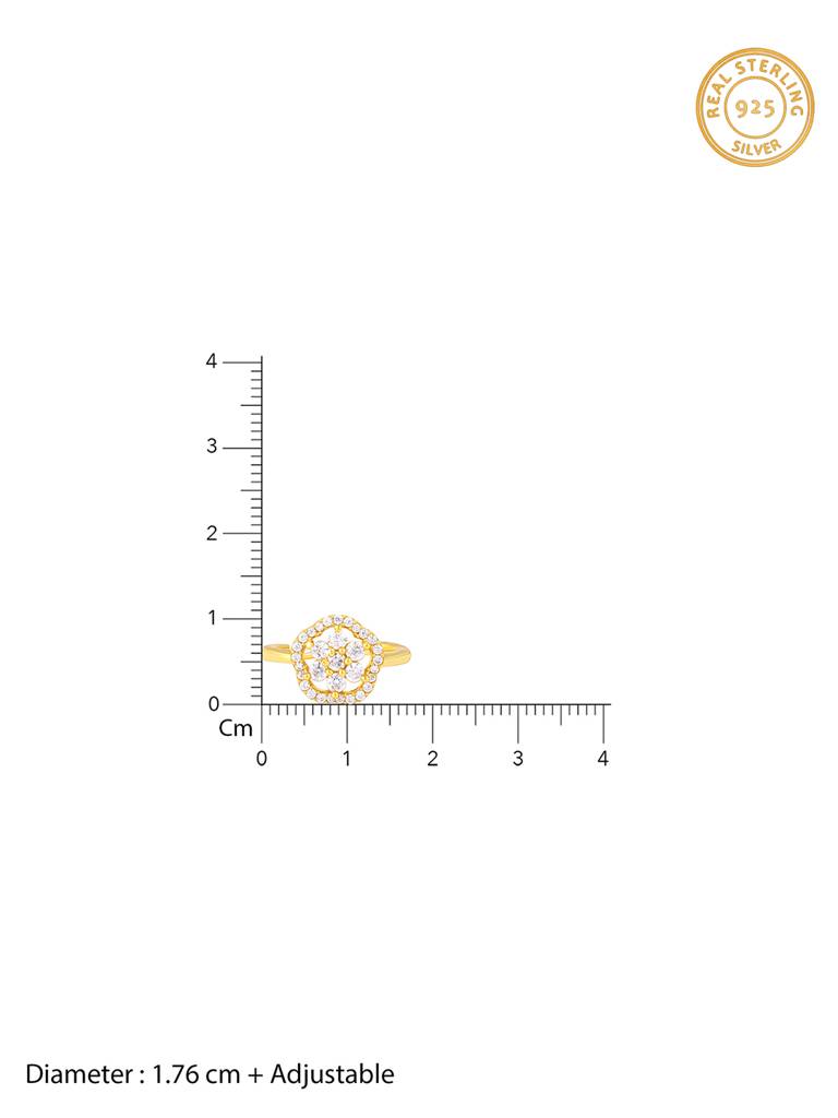 Giva 925 Sterling Silver Golden Celestial Bloom Ring