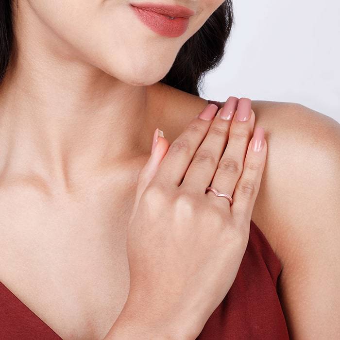 Rose Gold Wishbone Ring : R073