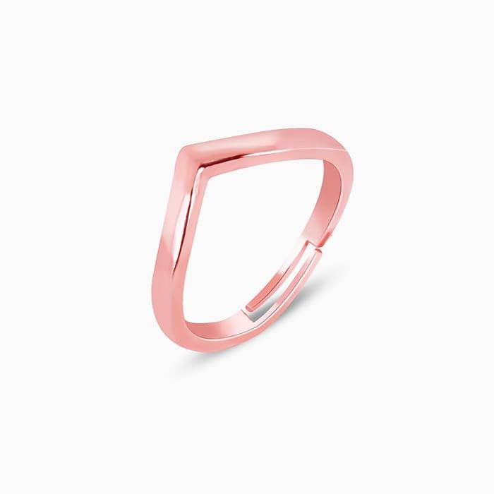 Rose Gold Wishbone Ring : R073