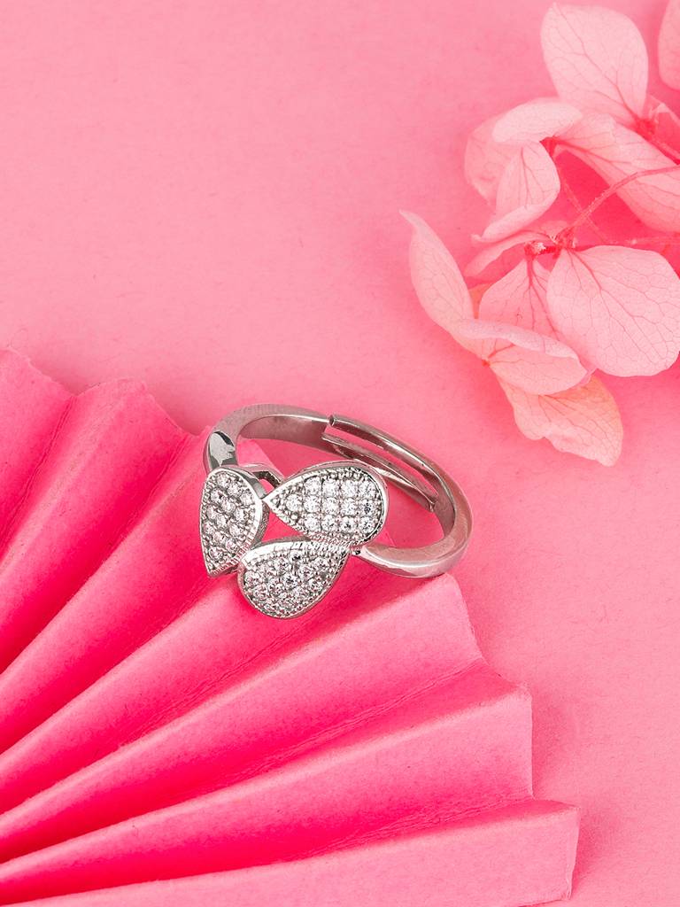 GIVA 925 Sterling Silver Anushka Sharma Silver Leafy Tale Ring
