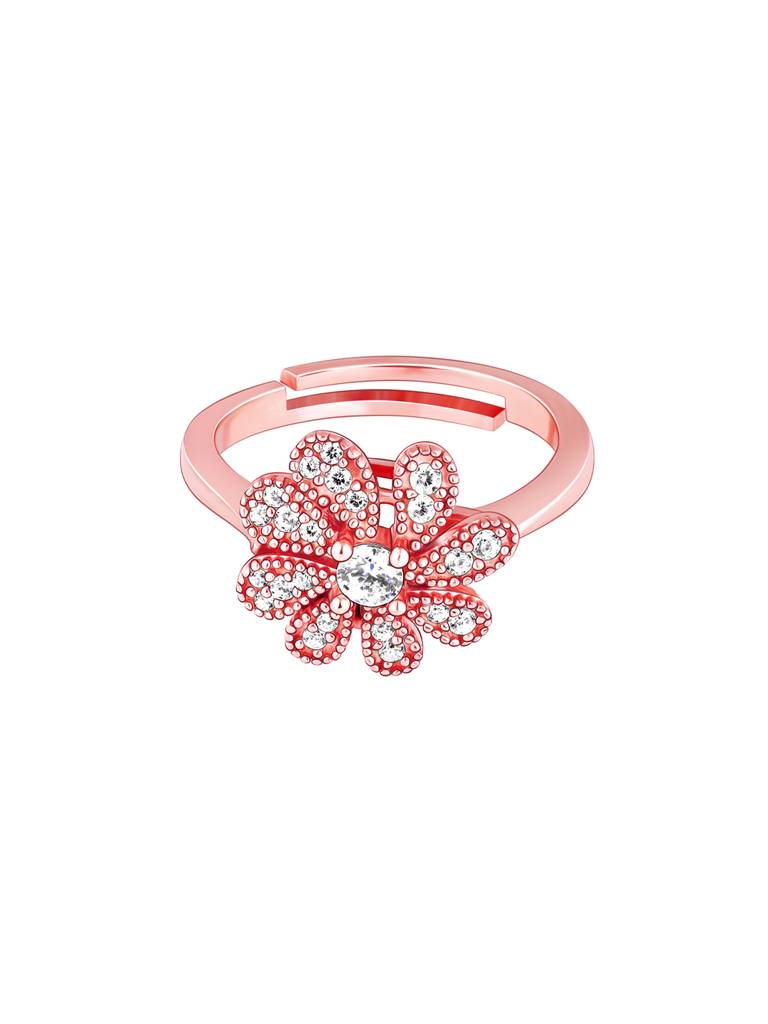 GIVA 925 Sterling Silver Anushka Sharma Rose Gold Floral Glory Ring