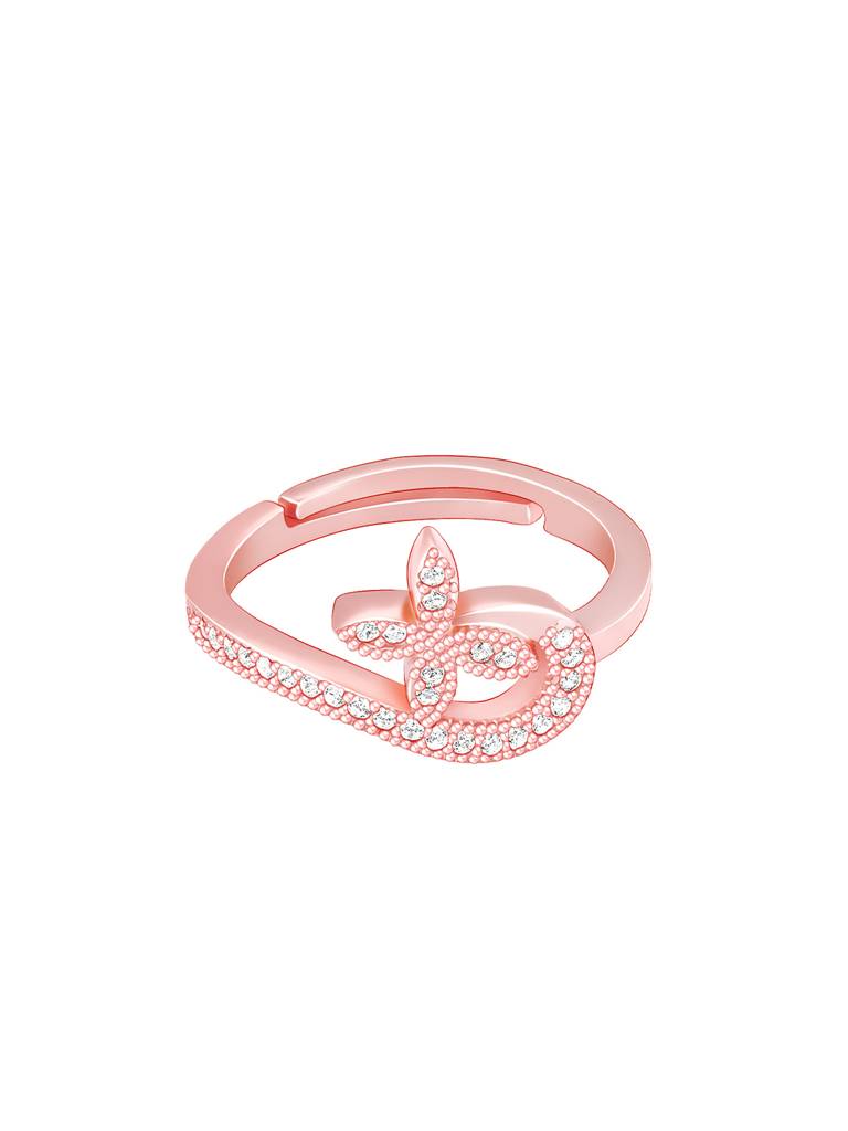 GIVA 925 Sterling Silver Anushka Sharma Rose Gold Floral Fun Ring