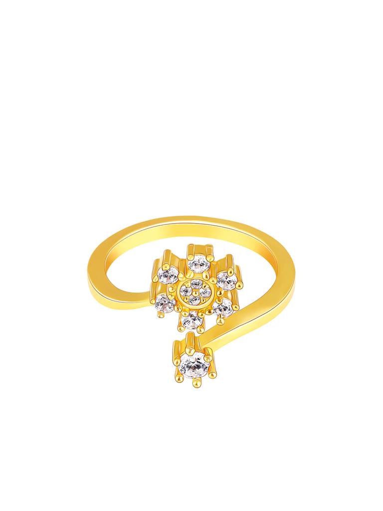 GIVA 925 Sterling Silver Anushka Sharma Golden Blooming Flower Ring