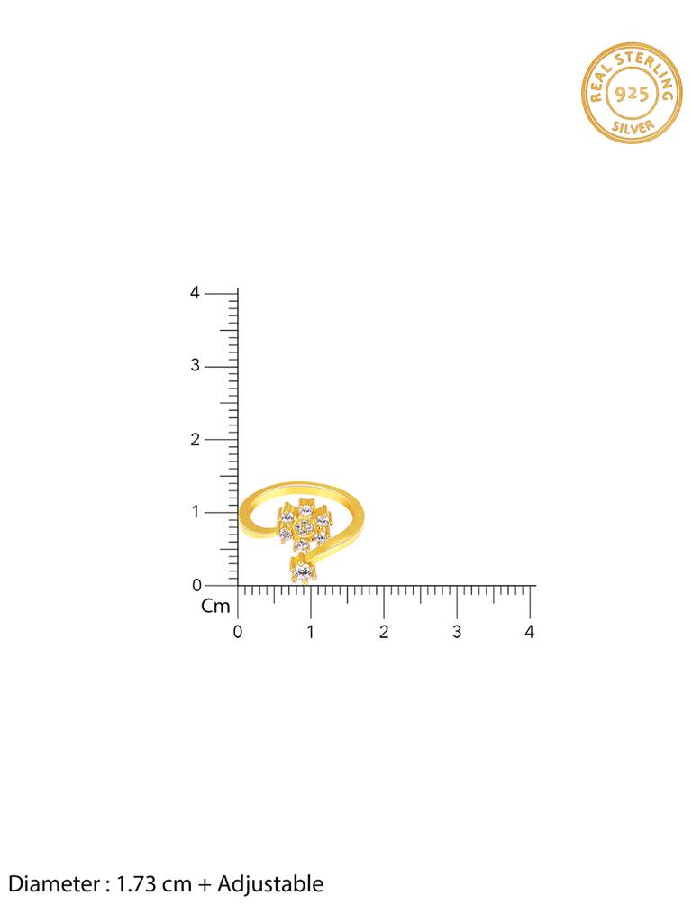 GIVA 925 Sterling Silver Anushka Sharma Golden Blooming Flower Ring