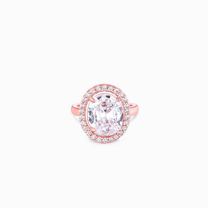 925 Silver Anushka Sharma Rose Gold Solitaire Ring : R075