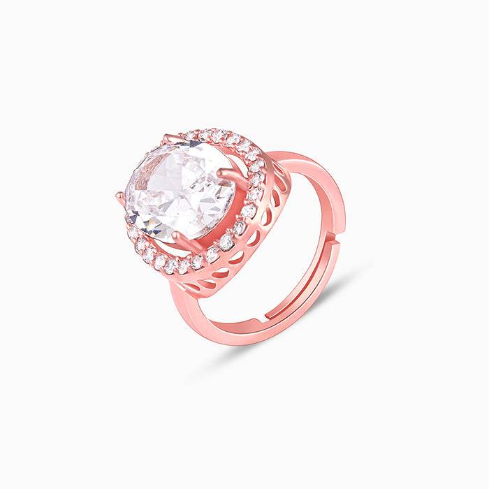 925 Silver Anushka Sharma Rose Gold Solitaire Ring : R075