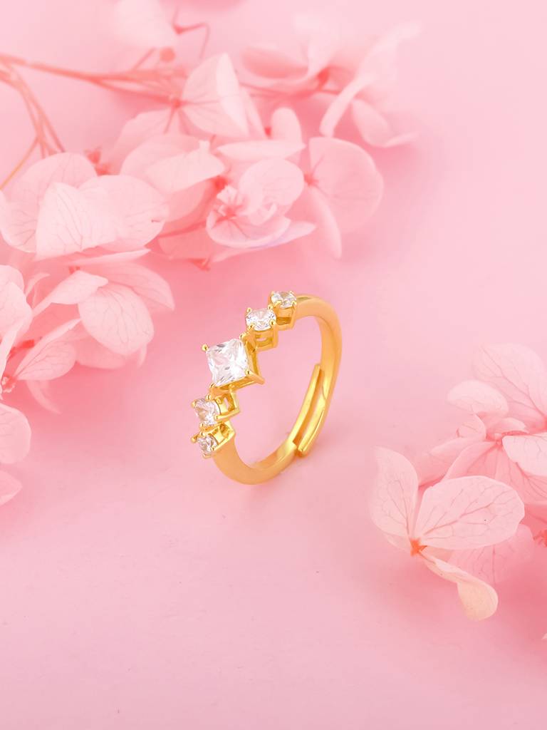 GIVA 925 Sterling Silver Golden Just a Dream Ring