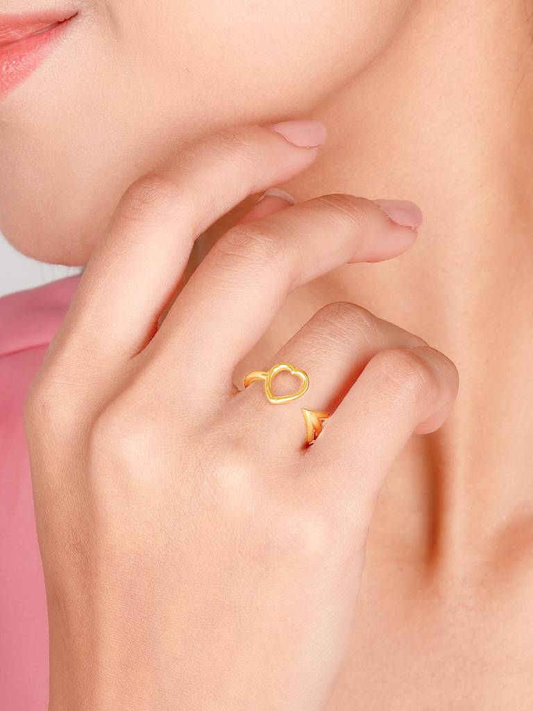 GIVA 925 Sterling Silver Golden Cupid Love Ring