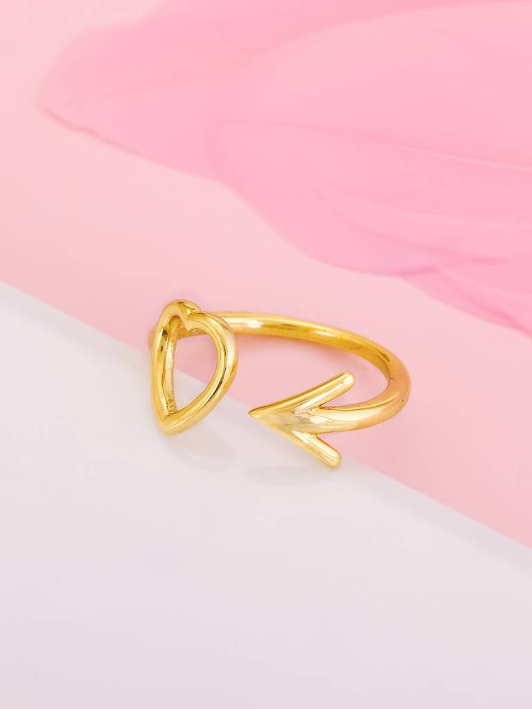 GIVA 925 Sterling Silver Golden Cupid Love Ring