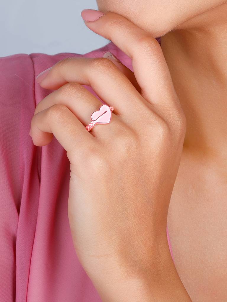 GIVA 925 Sterling Silver Rose Gold Romantic Rapture Ring
