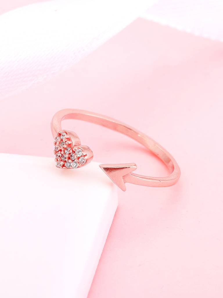GIVA 925 Sterling Silver Rose Gold Cupids Conquest Ring