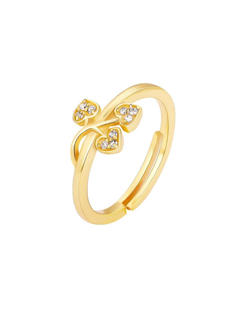 GIVA 925 Sterling Silver Golden Leaf Me More Ring