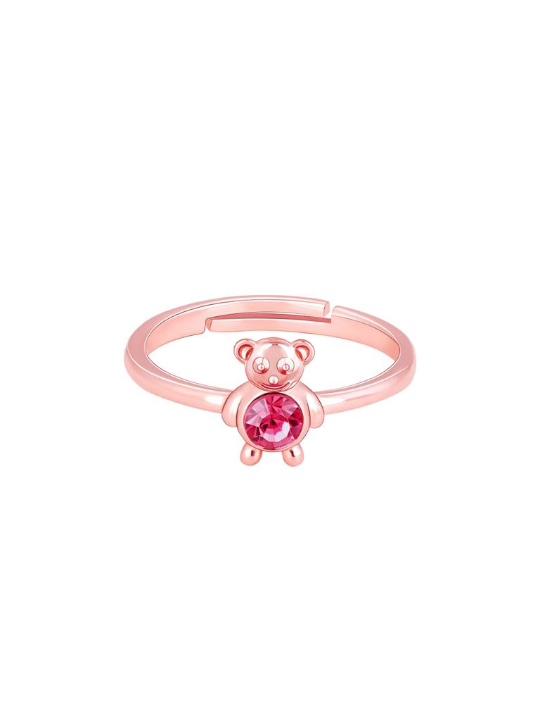 GIVA 925 Sterling Silver Rose Gold Cuddly Teddy Bear Ring