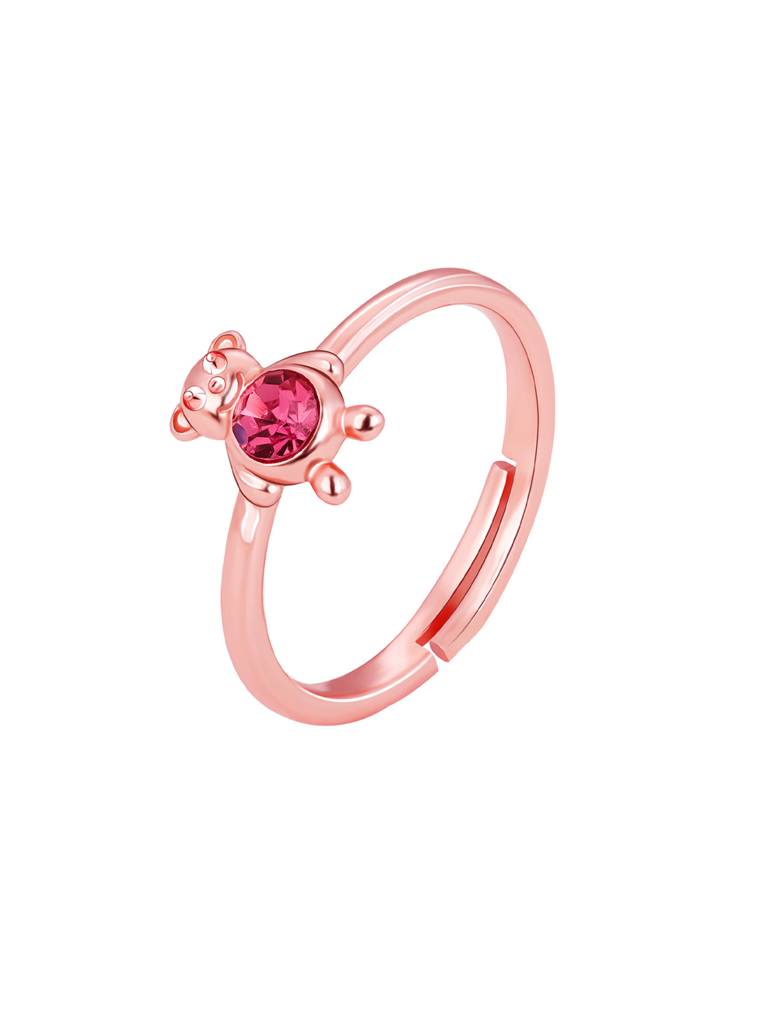 GIVA 925 Sterling Silver Rose Gold Cuddly Teddy Bear Ring