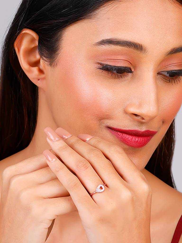 GIVA 925 Sterling Silver Rose Gold I Found You Ring