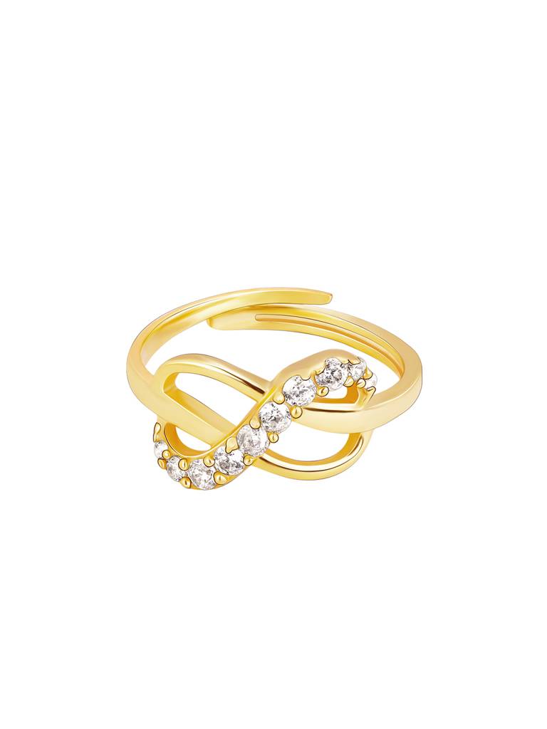 GIVA 925 Sterling Silver Golden Infinity Twined Glam Ring