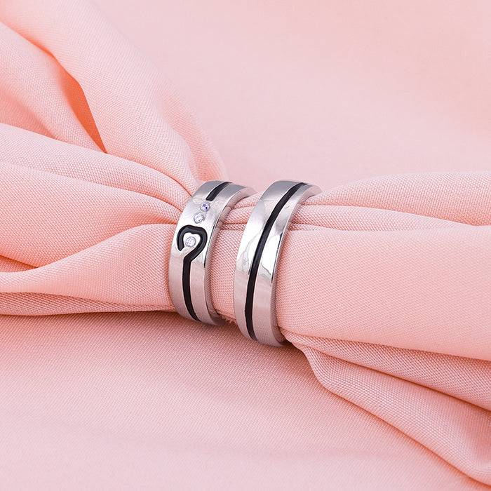 Silver Heart String Couple Rings 16 Sterling Silver Silver