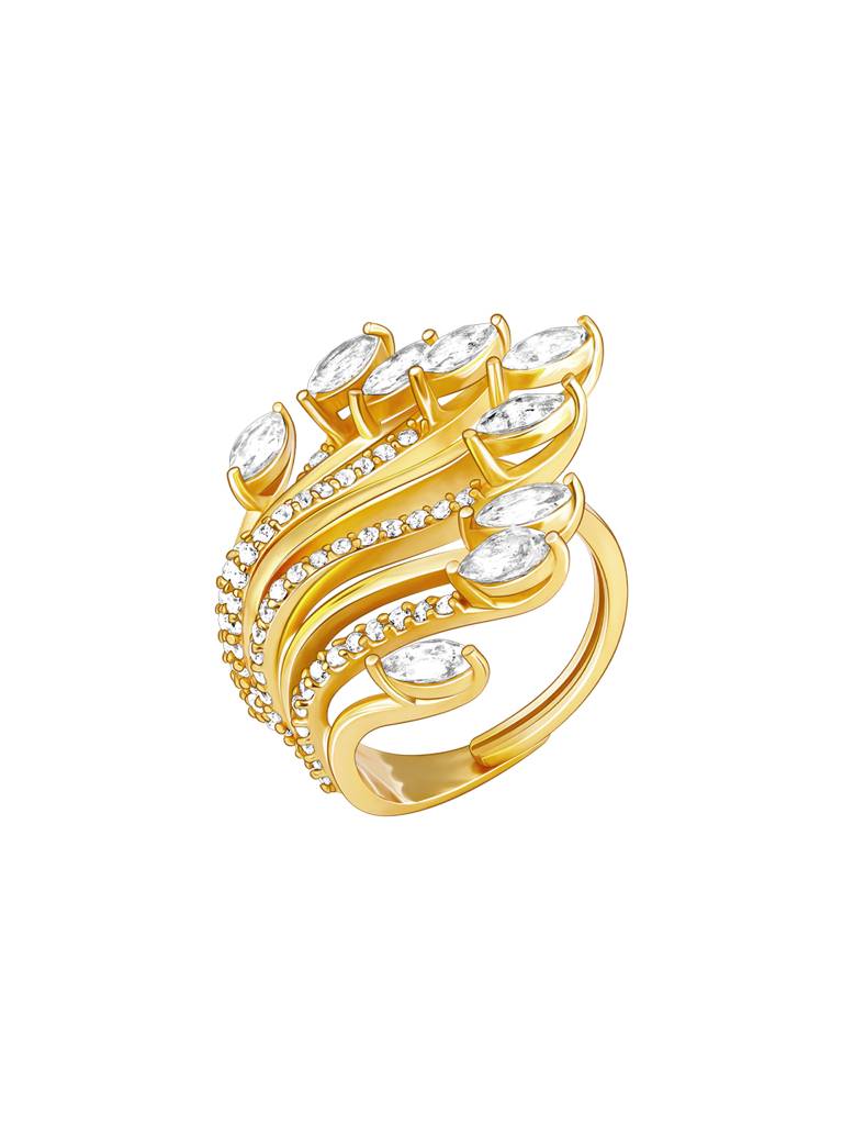 GIVA 925 Sterling Silver Anushka Sharma Golden Rays Ring