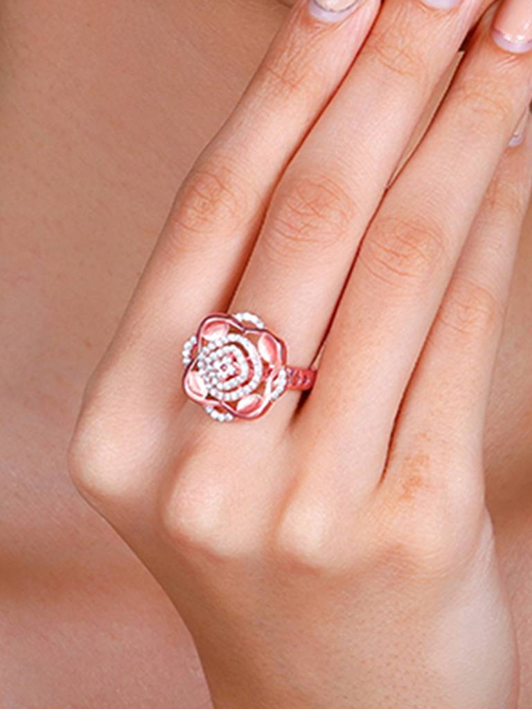 GIVA 925 Sterling Silver Anushka Sharma Rose Gold Love Spiral Ring