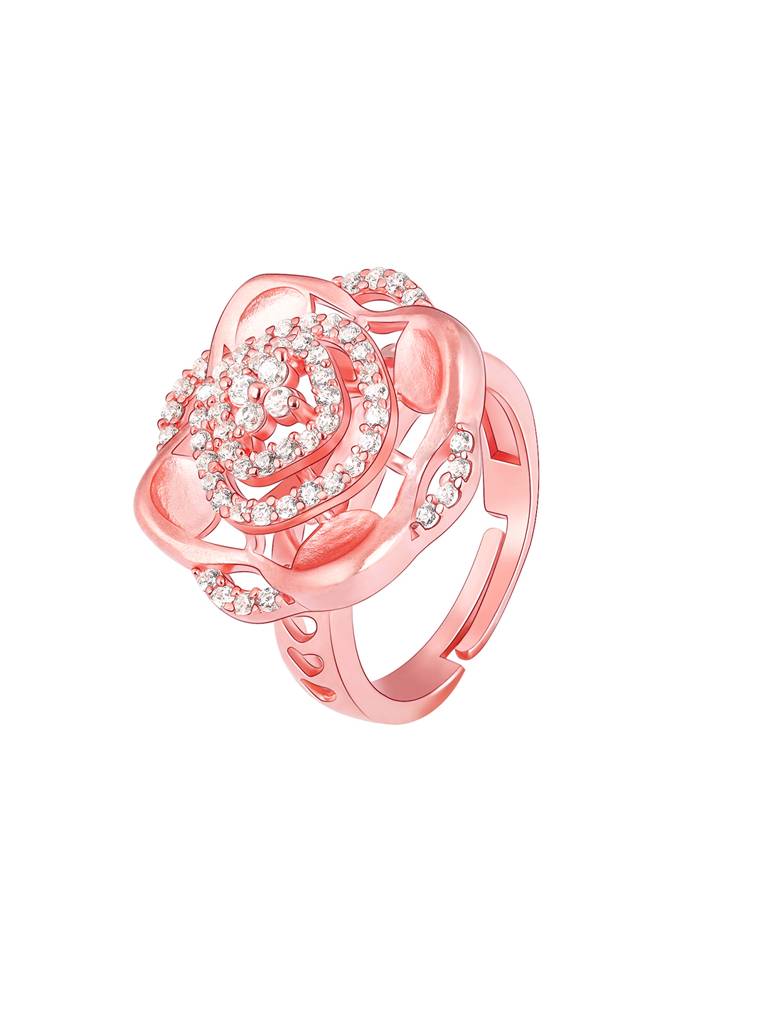 GIVA 925 Sterling Silver Anushka Sharma Rose Gold Love Spiral Ring