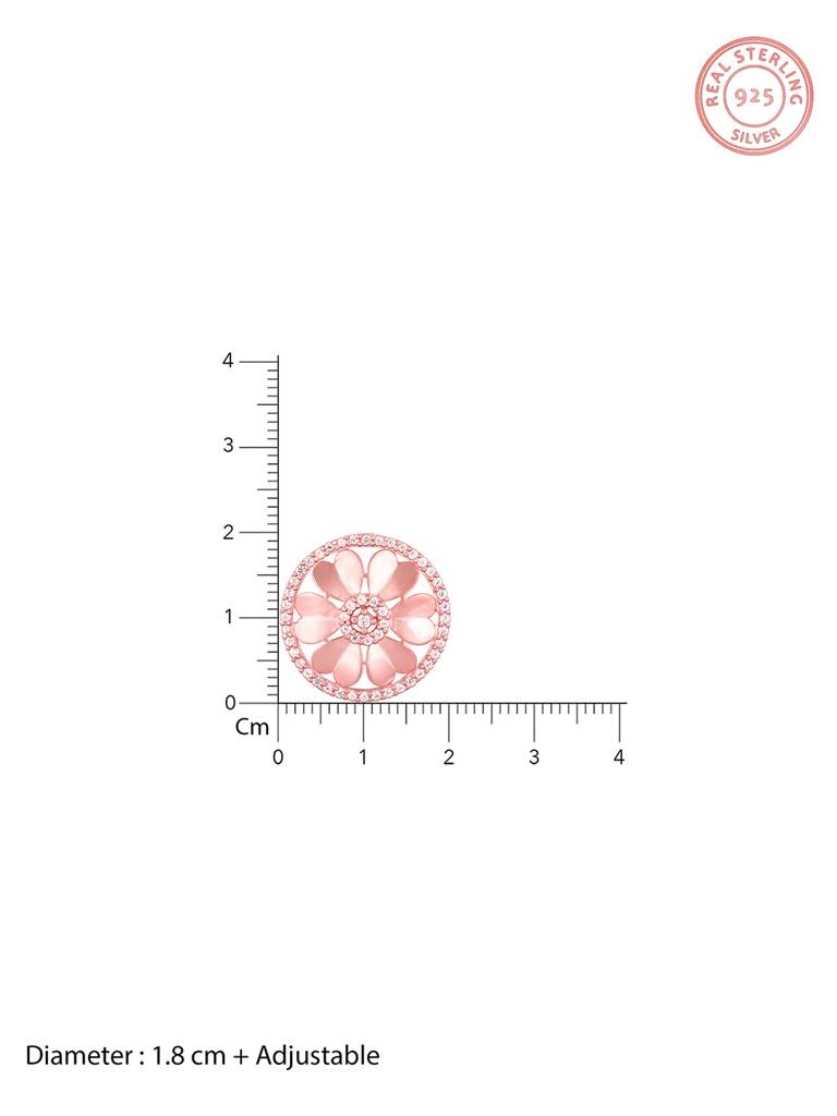 GIVA 925 Sterling Silver Anushka Sharma Rose Gold Cocktail Ring