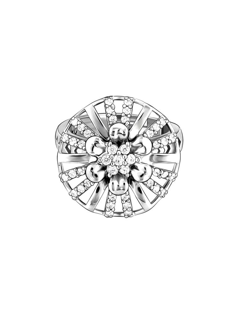 GIVA 925 Sterling Silver Anushka Sharma Silver Floral Grandeur Ring