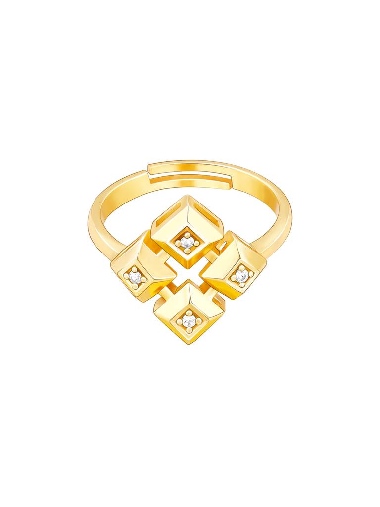 Giva 925 Sterling Silver Golden All Rise For The Queen Signature Ring