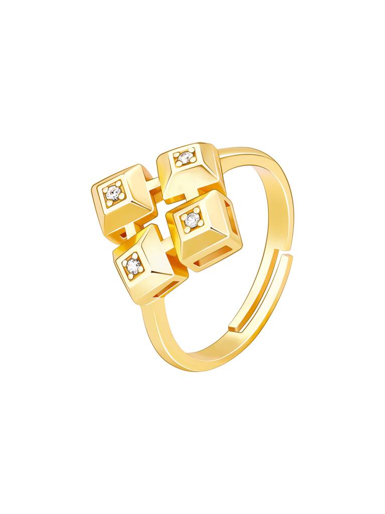 Giva 925 Sterling Silver Golden All Rise For The Queen Signature Ring