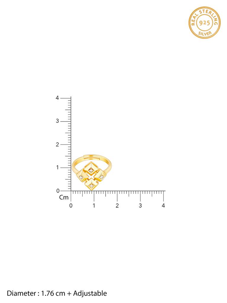 Giva 925 Sterling Silver Golden All Rise For The Queen Signature Ring