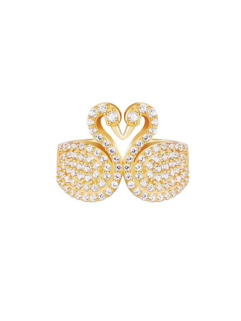 GIVA 925 Sterling Silver Golden Swan Love Ring