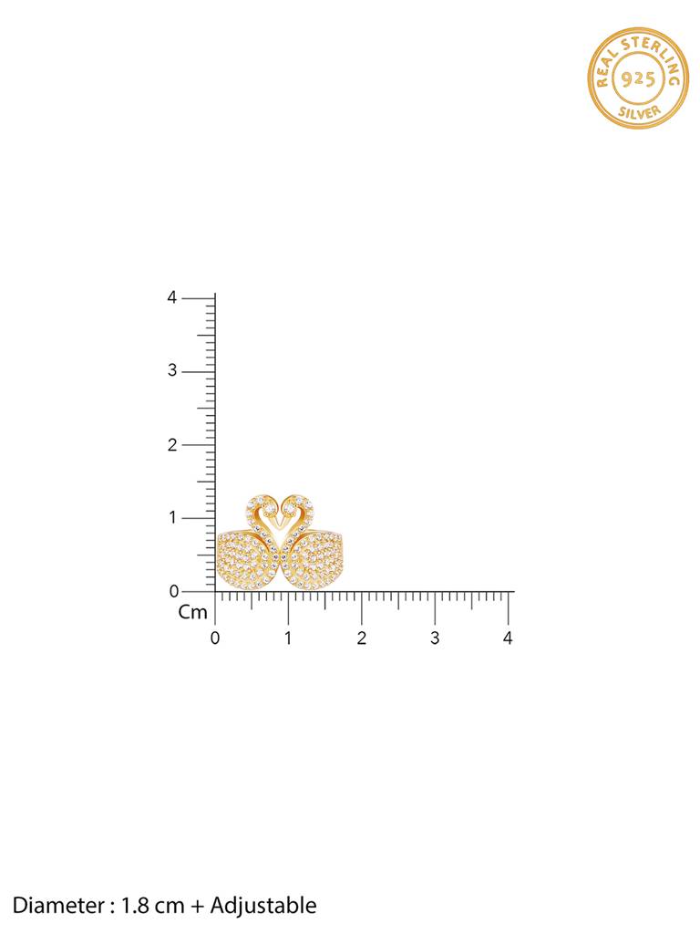 GIVA 925 Sterling Silver Golden Swan Love Ring