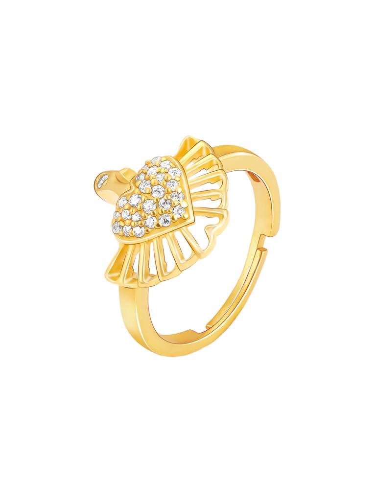GIVA 925 Sterling Silver Golden Dove Of Love Ring