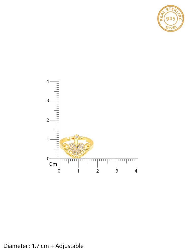 GIVA 925 Sterling Silver Golden Dove Of Love Ring