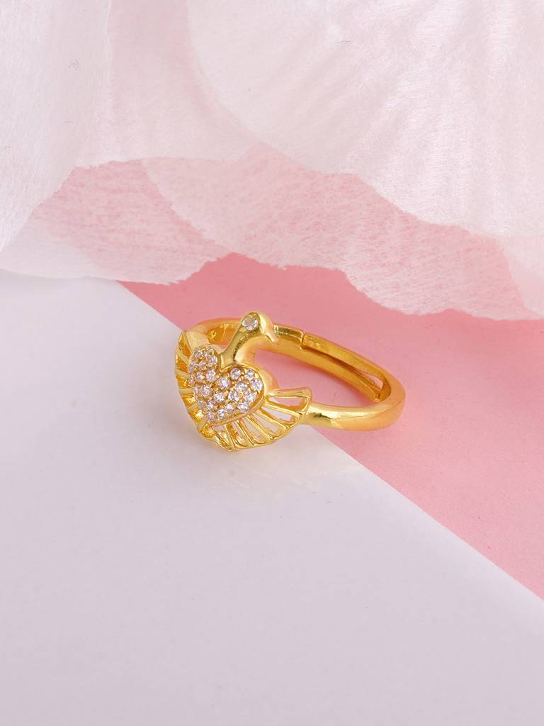 GIVA 925 Sterling Silver Golden Dove Of Love Ring